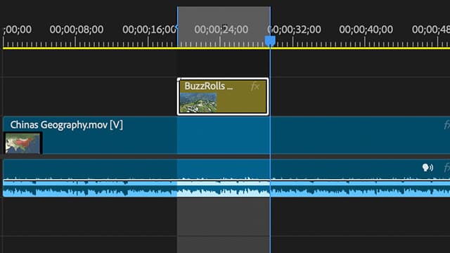 B-roll clip inserted in Premiere Pro timeline